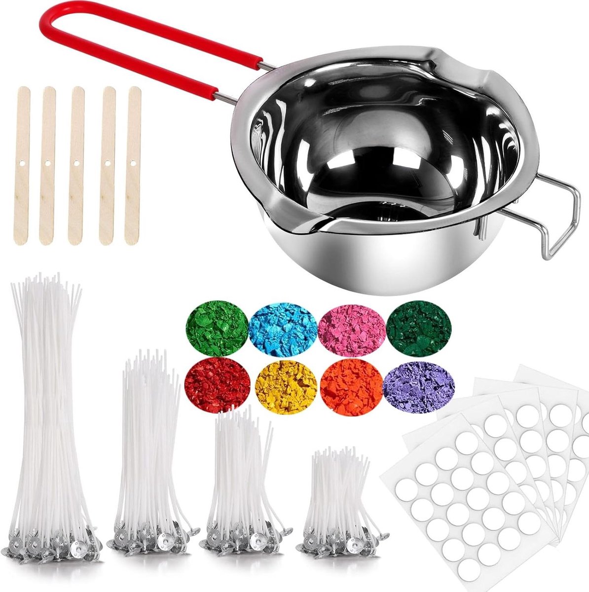 Kaarsen Maken Set - Knutselkit - Hobby Project - Compleet Inclusief Kleuren - 150 Lonten - Wit