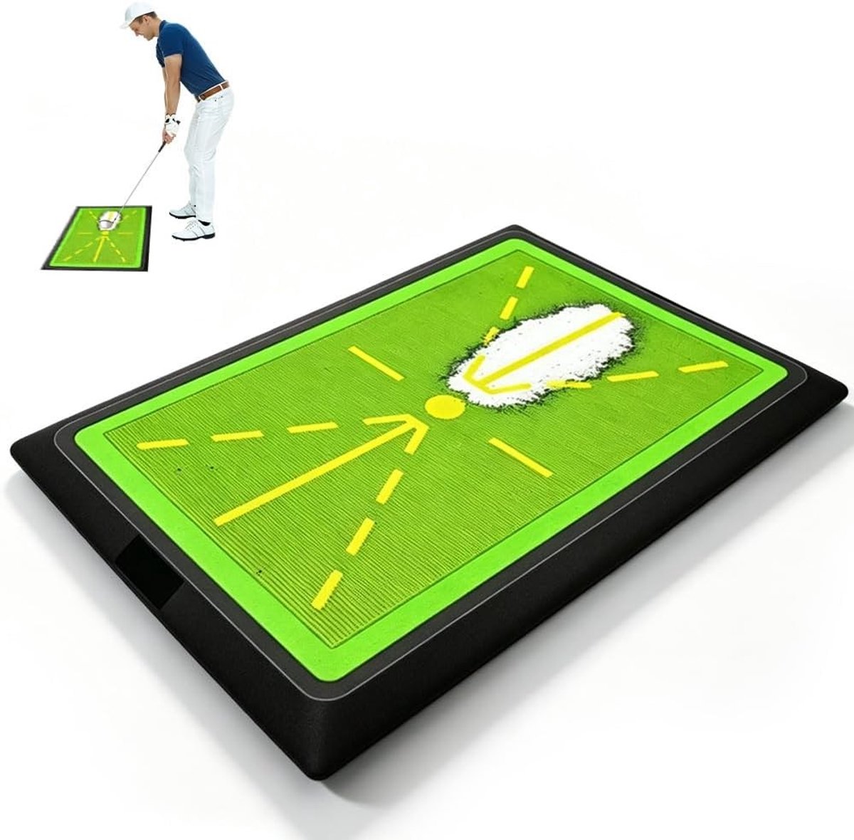 Golf Trainingsmat 44.5 x 30.7 cm voor Precisie Swing en Bal Slag, Antislip Oefenmat voor Beginners en Gevorderden, Ideaal voor Thuisgebruik en Verbetering van Techniek