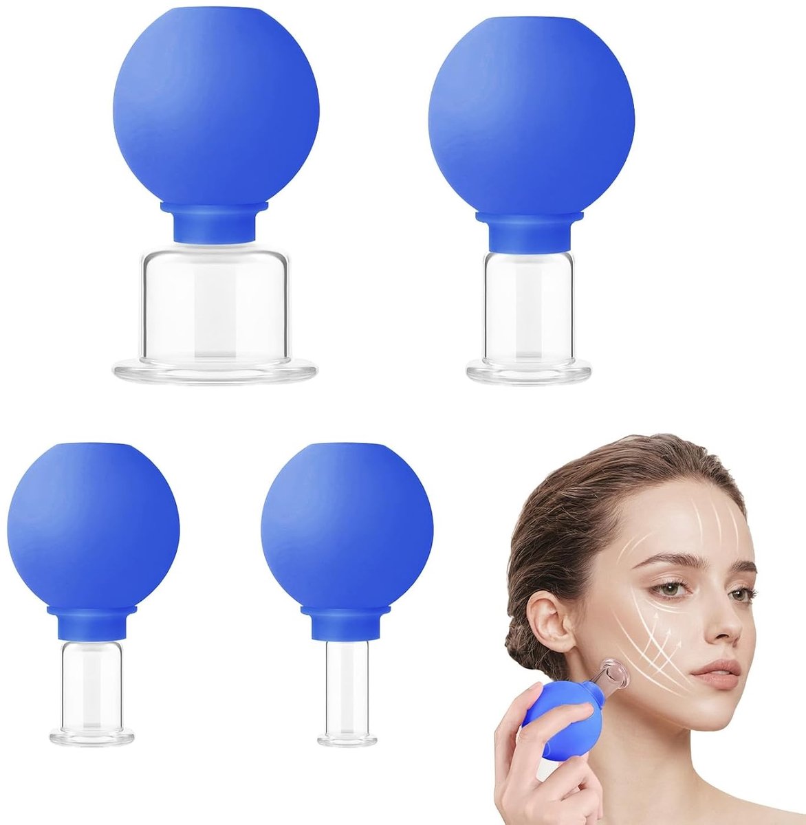 Massage Suction Cup Set voor Gezicht en Lichaam, Verbeter Bloedcirculatie en Ontspan Spieren met Vacuümtherapie