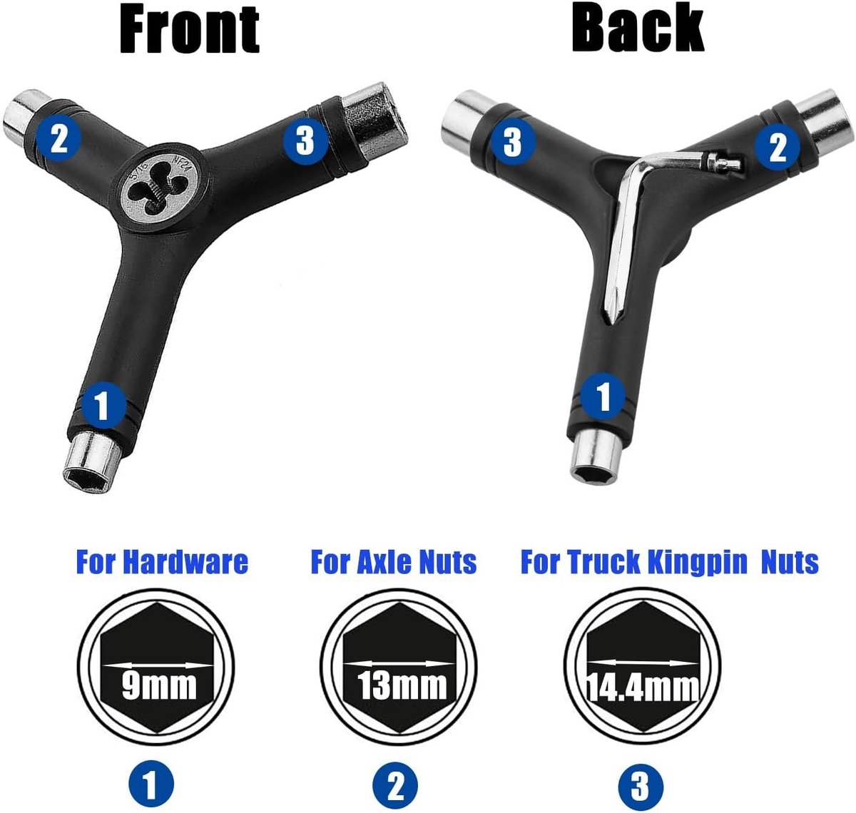 Multifunctionele Skateboard Y-Tool Set van 15 Stuks - Ideaal voor Onderhoud en Reparatie van Skateboards
