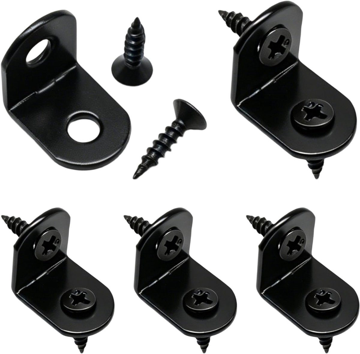 Metalen hoekbeugels 20 x 20 mm - zwart L beugel - 20 stuks - ideaal voor stevige hoeken - ShopVlot
