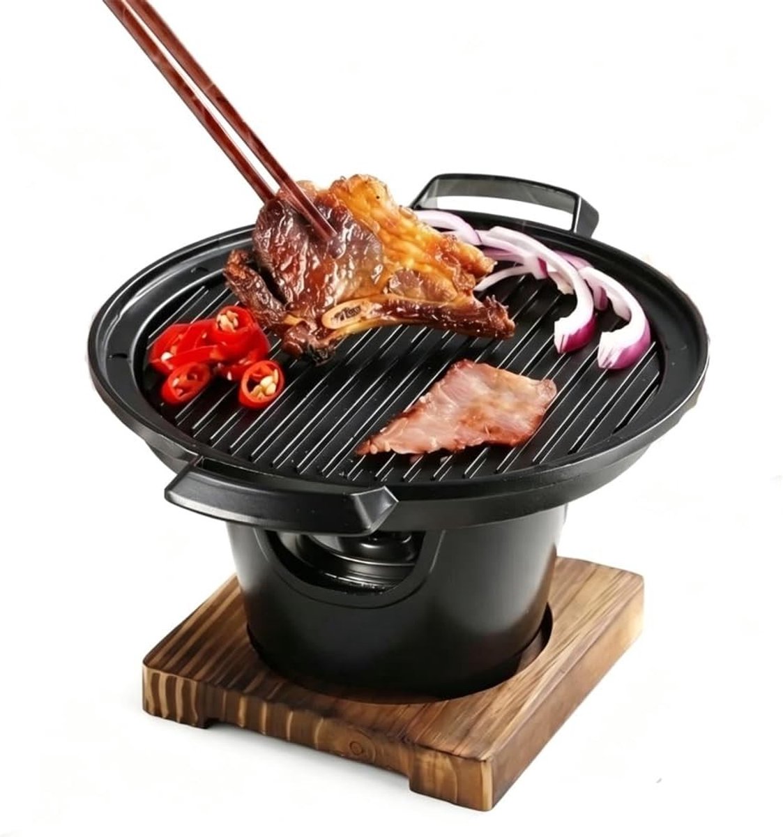 Draagbare Rookvrije Aluminium Tafelgrill voor Binnen en Buiten, Perfect voor BBQ en Korean BBQ Feesten