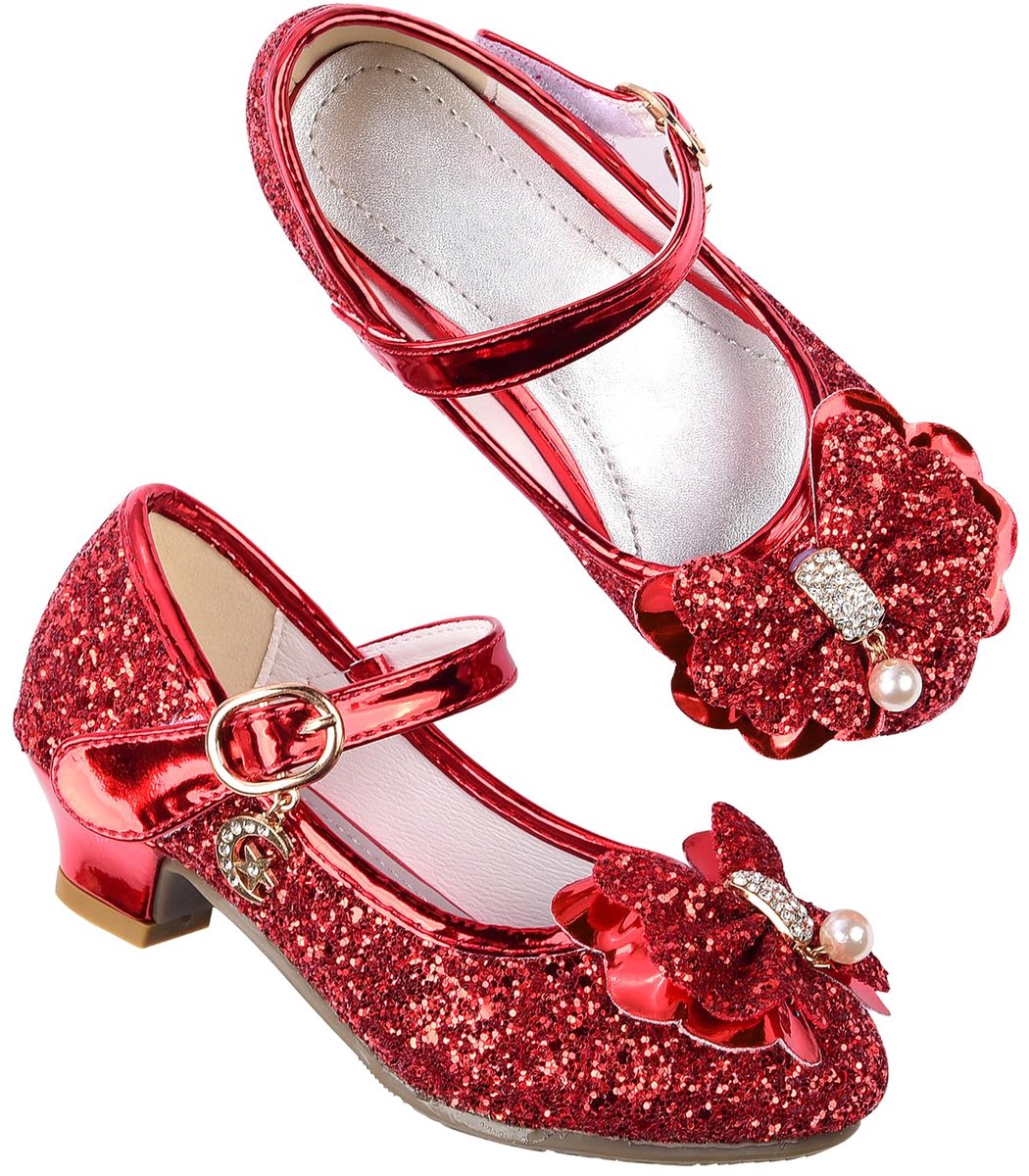 Meisjes schoenen 28 - Rood - Glitters - Perfect voor feesten - ShopVlot