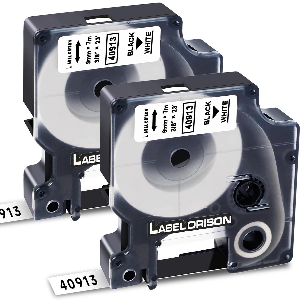 Label tape 9 mm - zwart op wit - 7 m - compatibel met Dymo label makers - 2 stuks - ShopVlot