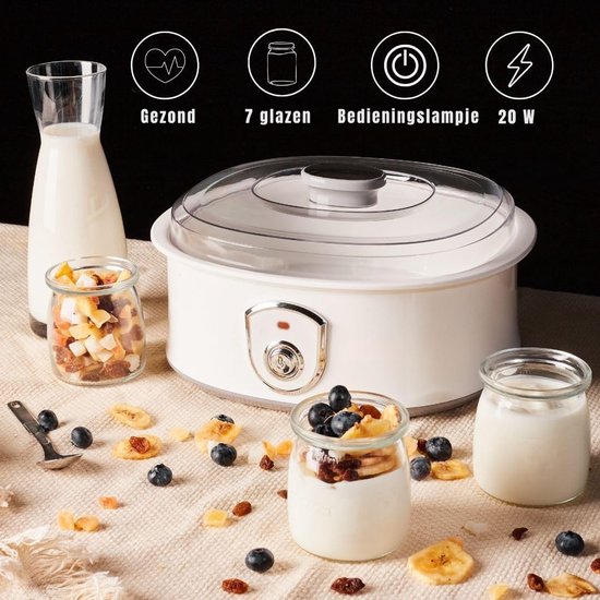 Lìon® Yoghurtmaker - Yoghurtmachine - Ijsmachine - Wit - 28cm x 25cm x 16cm van Lion — afbeelding 5