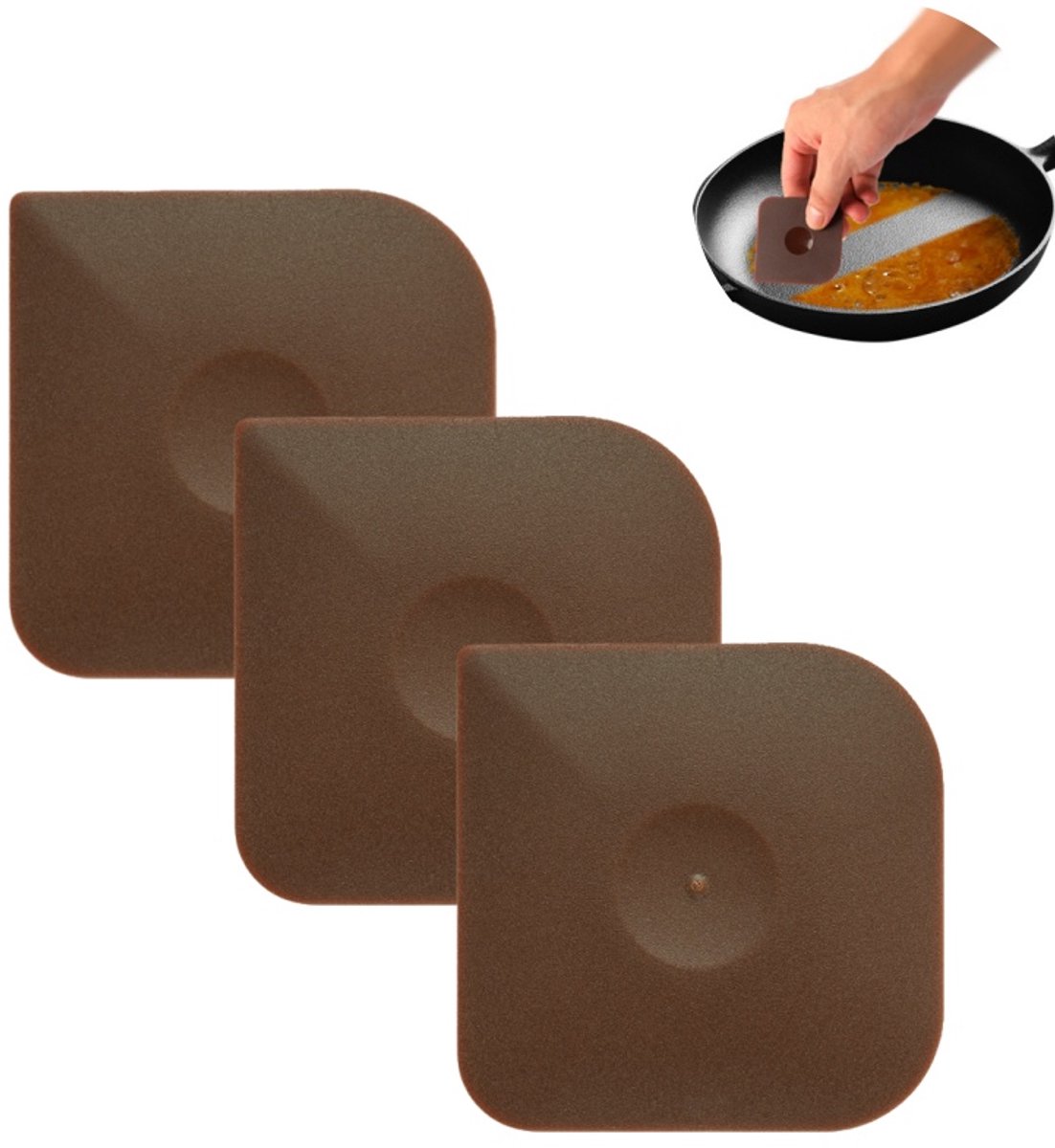 3 stuks – vierkant deegschraper – Reinigingsschraper - deegsnijder - boterschraper - taartschraper - bakschraper – afgeronde hoeken– thuisbakken, broodbakken, keukenreiniging, deeg afsnijden – donkerbruin