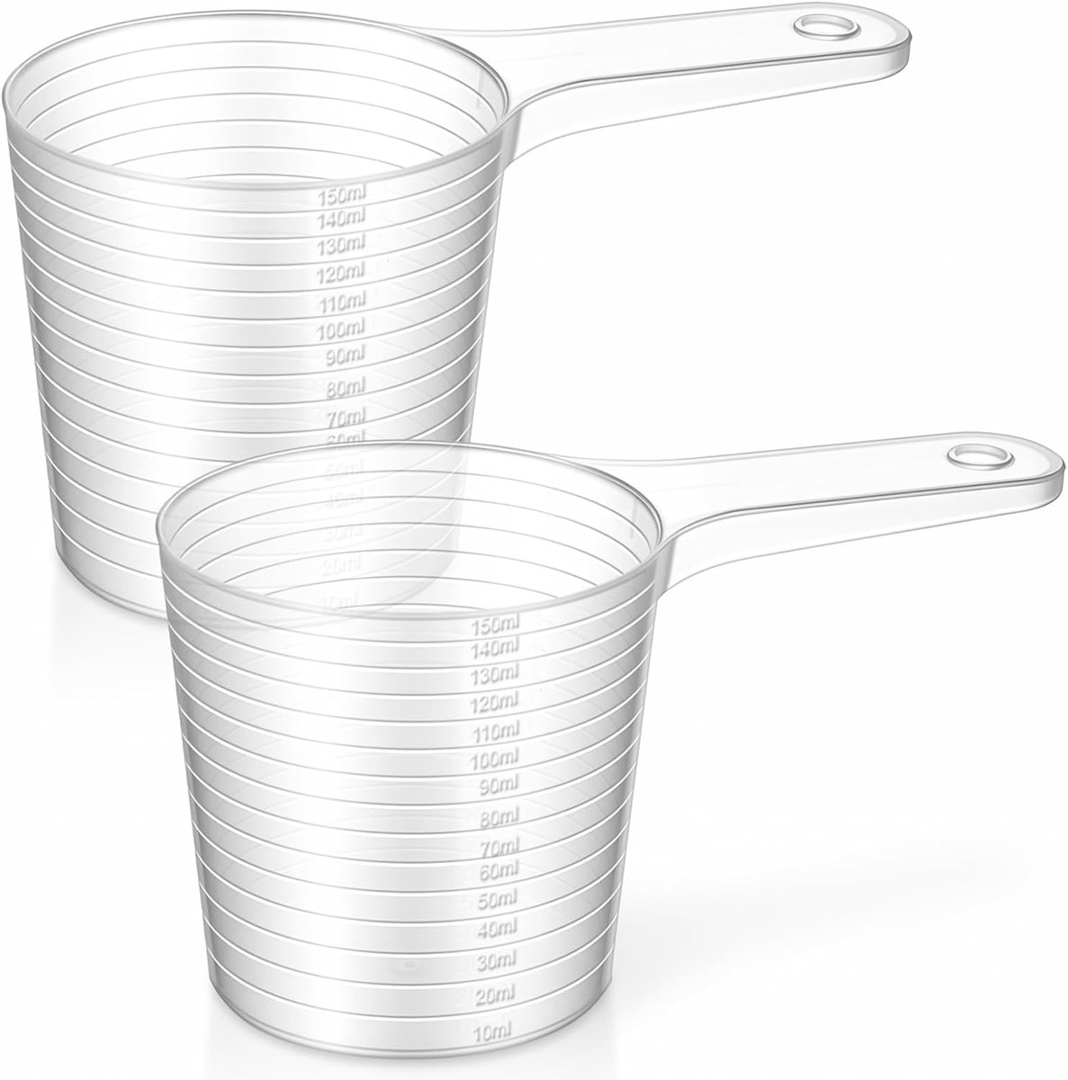 Kunststof maatbekerset 150 ml - mini-maatbekers - transparant - ideaal voor koken en labgebruik - ShopVlot