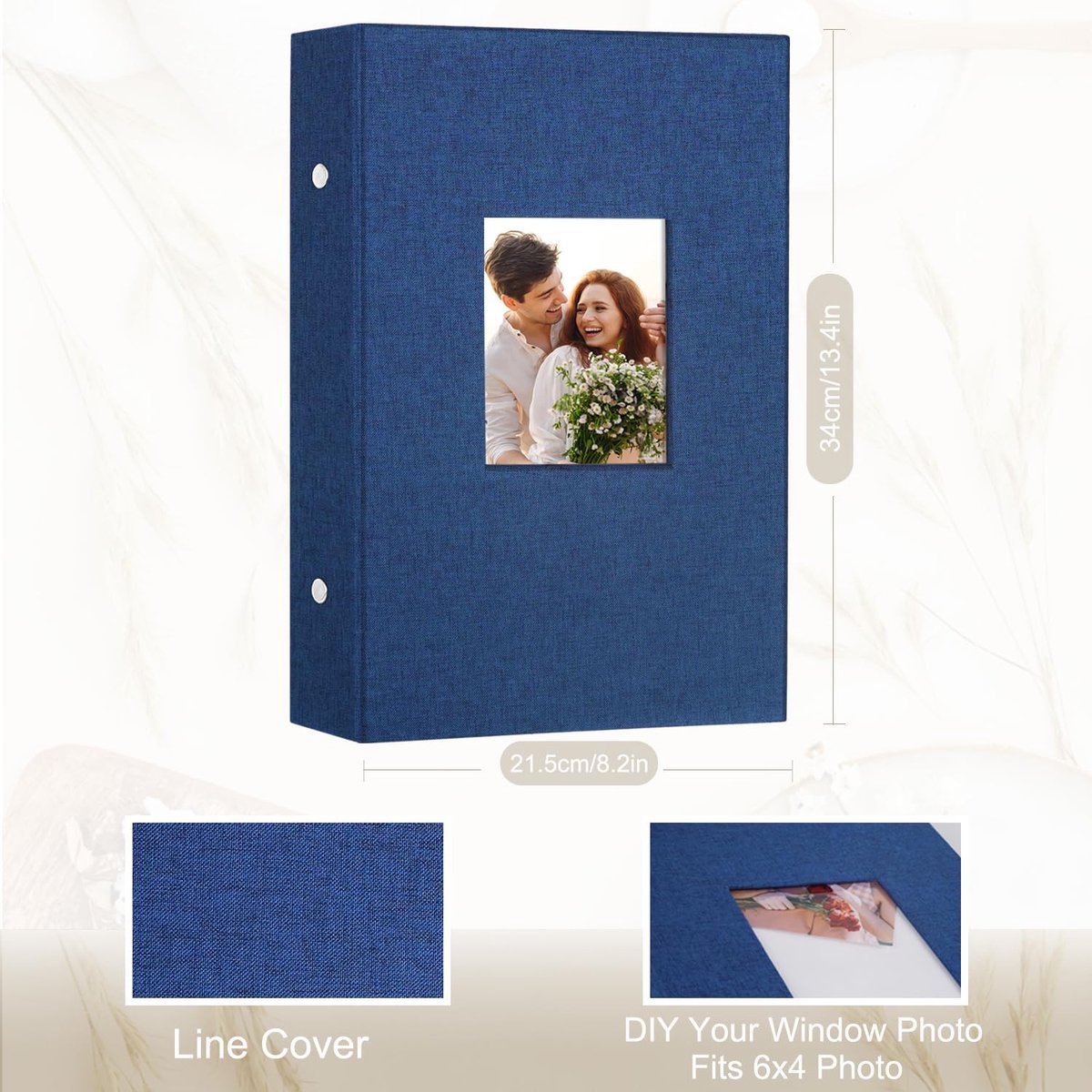 Fotoalbum 6 x 4 - linnen albumboek - voor 300 foto's 10 x 15 cm - ideaal voor bruiloften en jubilea - ShopVlot