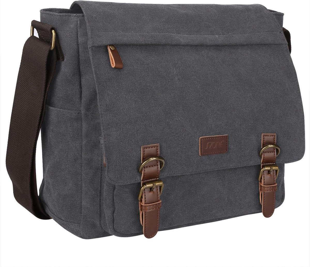 Stijlvolle Messenger Bag voor 14-17.3 Inch Laptop - Vintage Crossbody Schoudertas met Ruimte voor Accessoires