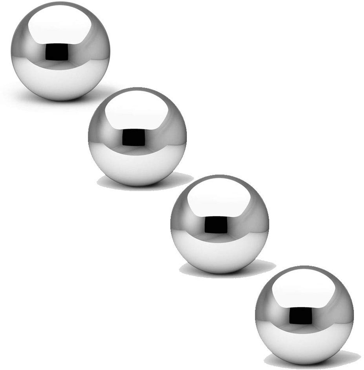 observatieballen set van 4 - spiegelgepolijst roestvrijstaal - drijvende ballen voor vijver - sfeervolle tuindecoratie - ShopVlot