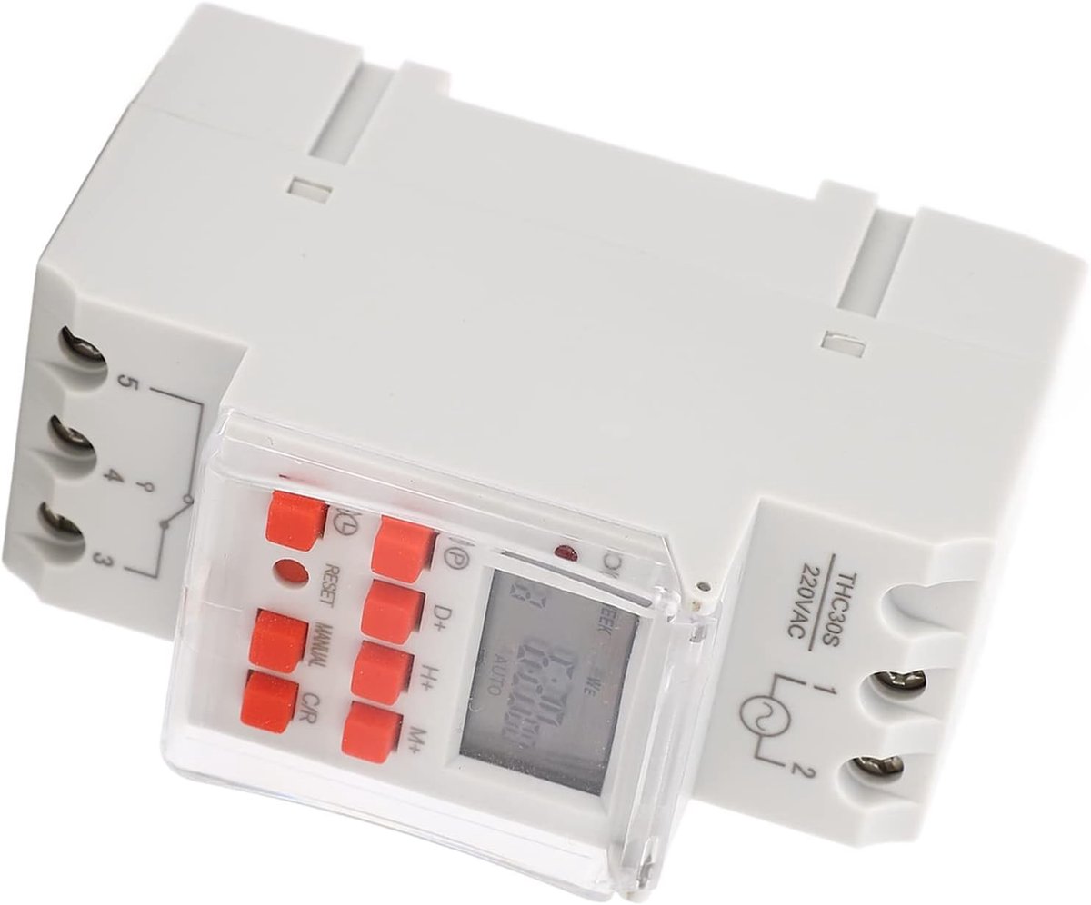 Programmeerbare Digitale Schakelaar - Wit - 30A - LCD-display - Voor Veiligheid