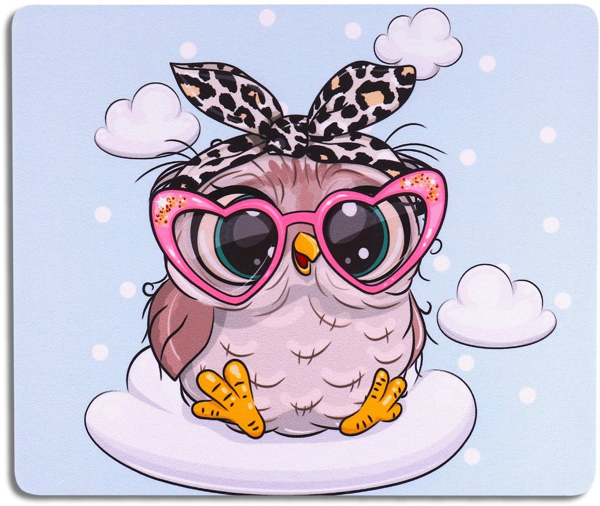 Muismat klein 24 x 20 cm - motief uil - schattige dieren - perfect voor thuis of op kantoor - ShopVlot
