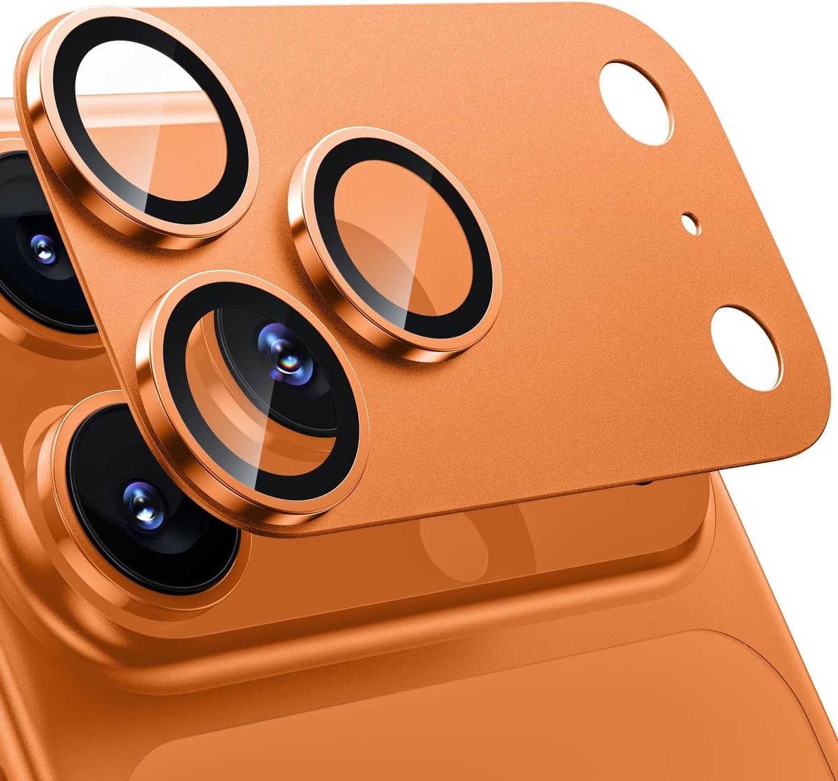 Camera Lens Screen Protector Oranje Geschikt voor iPhone 17 Pro Camera Lens Protector - Matte Metal Plate Full Coverage