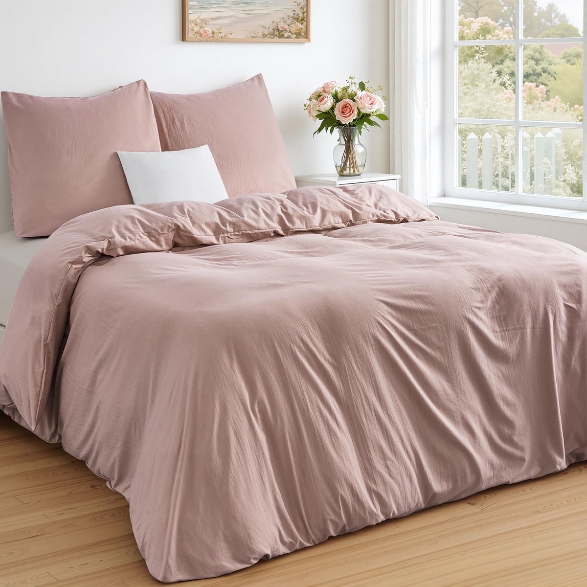 Dekbedovertrek 240 x 220 cm - Roze lente - Superzachte microvezel - Ideaal voor een comfortabele nachtrust - ShopVlot