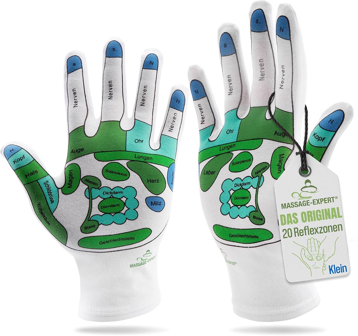 Handschoenen voor reflexzonemassage - zacht katoen - 20 handreflexzones - ontspannen thuis - ShopVlot