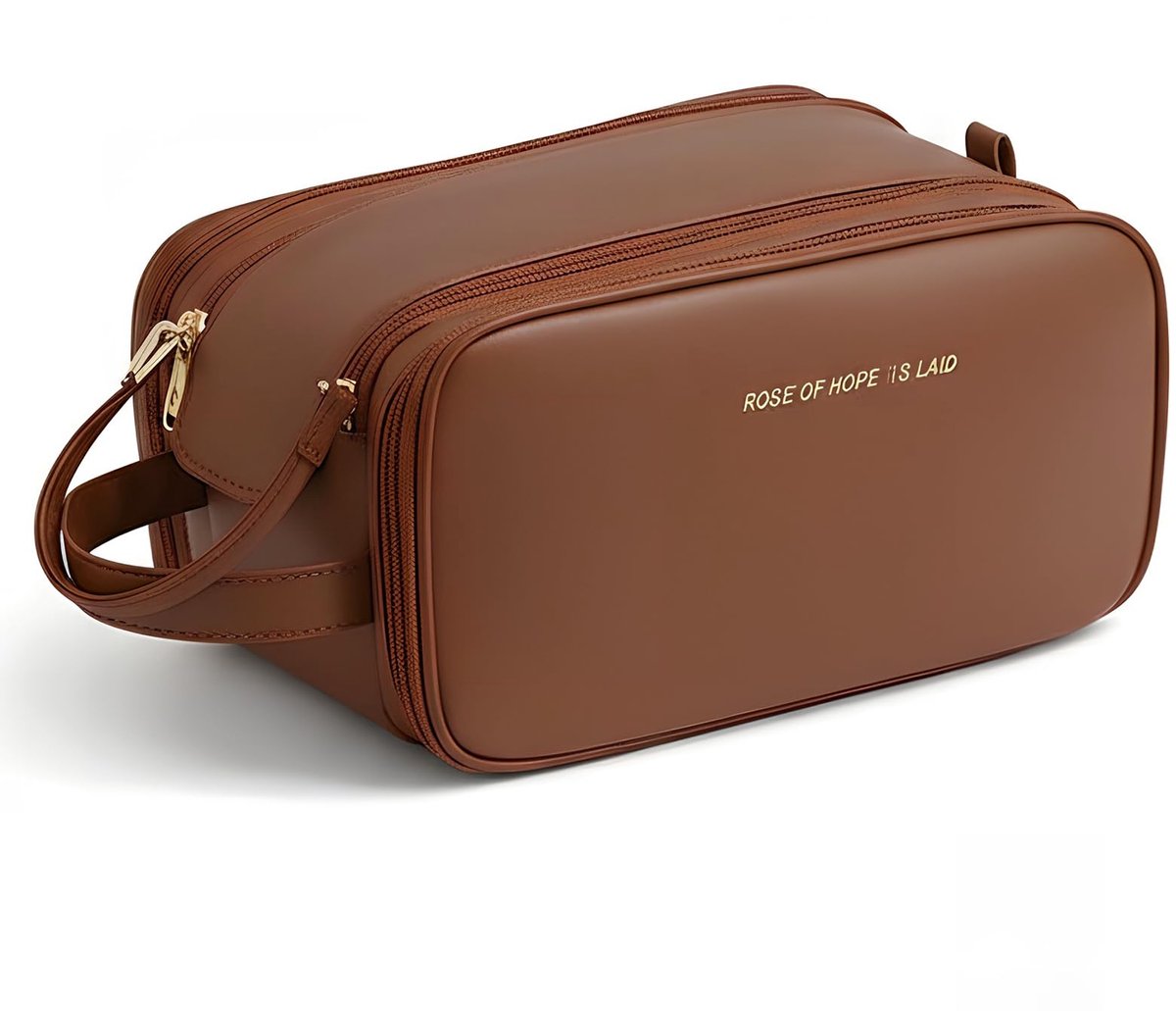 Make-uptas voor op reis - waterdicht 28x16x15 cm - met vak voor borstels - multifunctioneel voor dames - ShopVlot