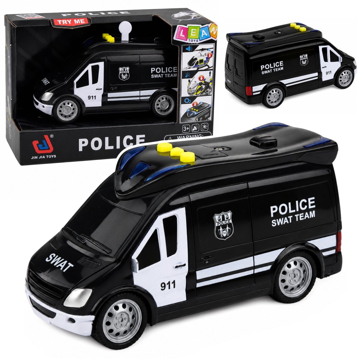Swat speciale eenheid politieauto Van lichten klinkt 1:32 - UNI