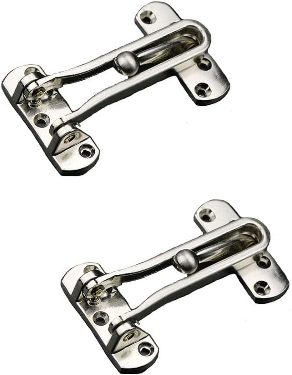 2-Pack Swing Bar Deurgarde, Sterke Beveiligingsslot en Catch Latch met Schroeven, Hoogwaardige Deurbegrenzer voor Thuis en Kantoor