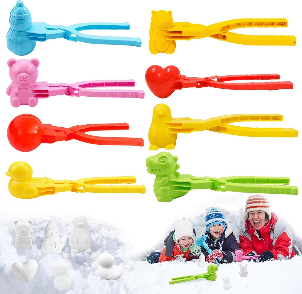 8 Stuks Sneeuwbalvormers voor Kinderen, Ideaal voor Sneeuwgevechten, Buiten Spelletjes en Winterplezier