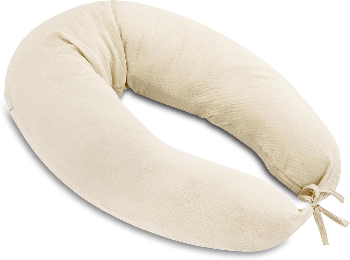 Zwangerschapskussen - Steunkussen Lichaam - Comfortabel Slapen - Afneembare Hoes - 190 cm - Lichtbeige