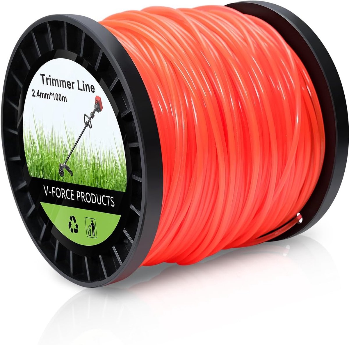 Ronde Trimmerdraad, 2.4mm x 100m Nylon Grastrimmerdraad voor Tuinonderhoud, Sterke Weed Wacker Draad voor Grasmaaier en Trimmer, Geschikt voor Intensief Gebruik