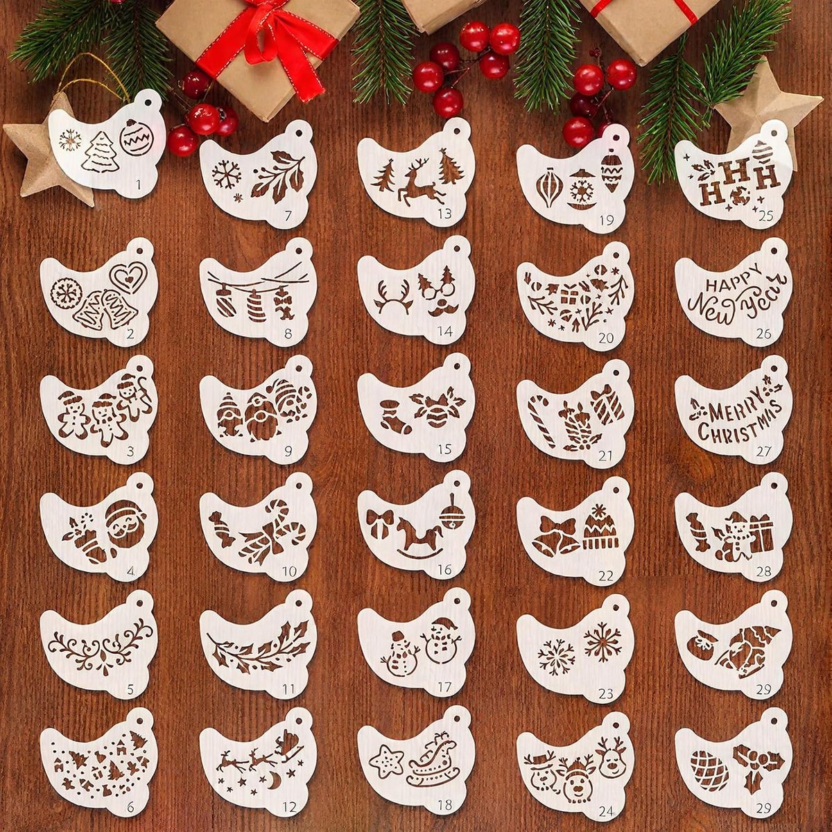 30 stuks kerstsjablonen - ShopVlot