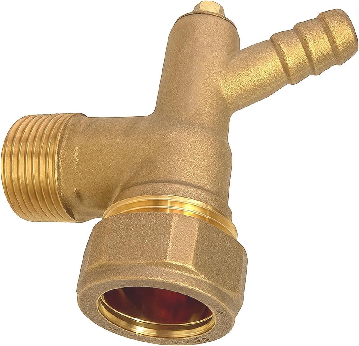 Westco 22mm x ¾ MBSP elleboog met afvoer - messing compressie mannelijke elleboog met afvoerhaan - ShopVlot
