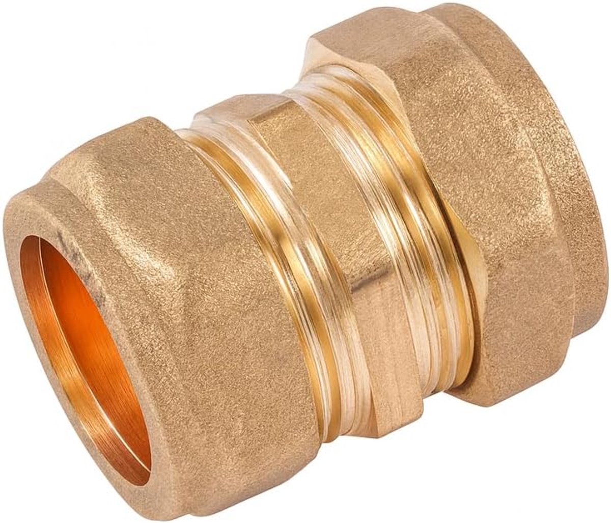 28mm Messing Compressie Koppeling C x C Pijp Fitting - ShopVlot
