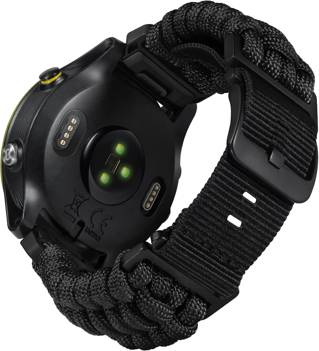 BINLUN Compatible with Garmin Band 20mm 22mm 26mm, Heavy Duty Military Paracord Braided Sport Nylon Watch Bands - ShopVlot