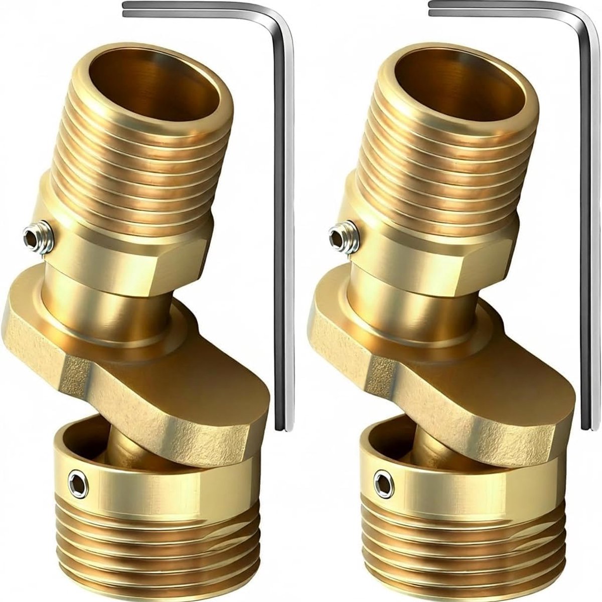 Messing S-aansluiting excentrisch 1/2 naar 3/4, 2 stuks S-adapter douchekraan, 360° draaibaar, verplaatst voor - ShopVlot