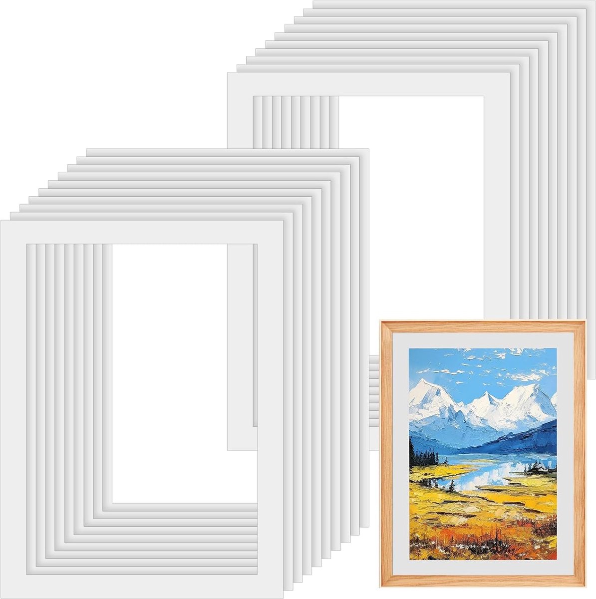 20 Pcs A3 White Photo Racks, Photo Holders for Frames, A3 Photo Frame Mounts, Photo Mounting Mat for Photo Posters - ShopVlot