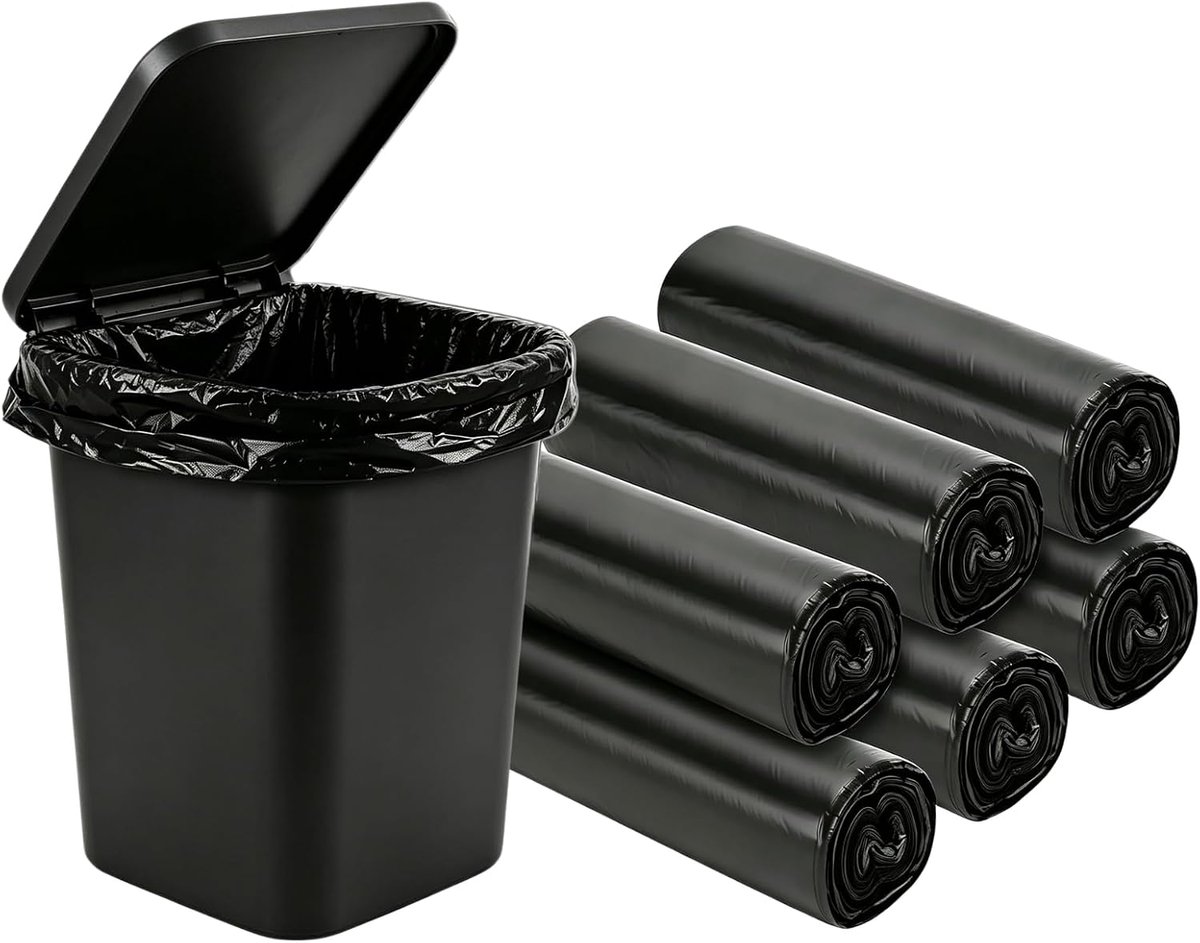 100 stuks vuilniszakken 60 l, zwarte vuilniszakken 65 x 80 cm, scheurvaste afvalzakken voor huishouden, commercieel en - ShopVlot