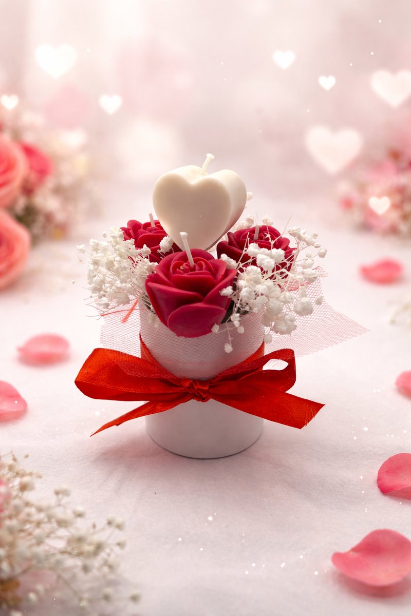 Valentijn Bloemen Soyakaars met Hart