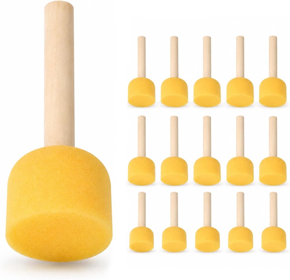 60-delige sponsstempelpenseelset, sponskwasten in 4 maten. Ideaal voor DIY schilderen, kunstnijverheid en keramiek. - ShopVlot