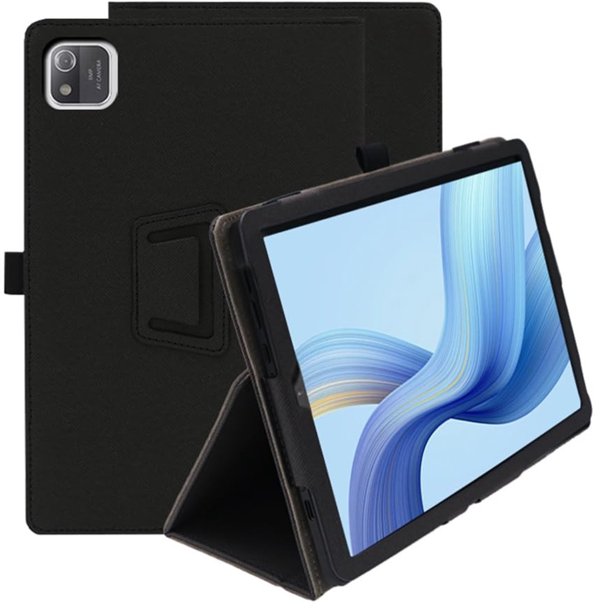 Tablethoes 10 inch - Ultra Slim PU Leer - Volledige dekking - Opvouwbare stand cover met handriem - ShopVlot