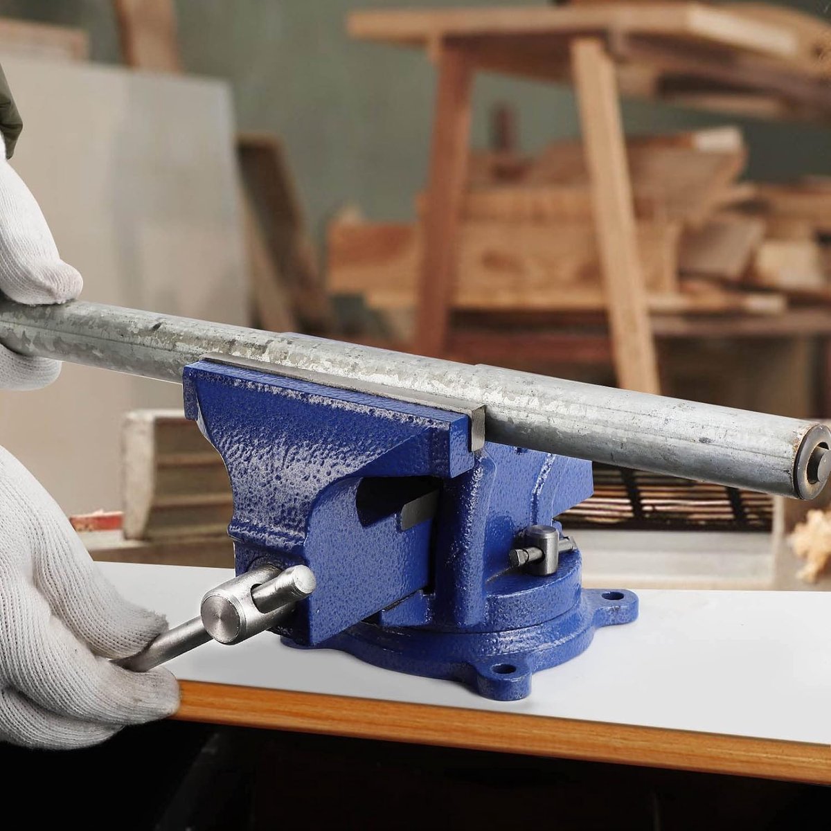 Bankschroef 4 Inch - 360° Draaibare Voet - Voor Reciprozaag en Lasmes - Perfect voor Werkbank - ShopVlot