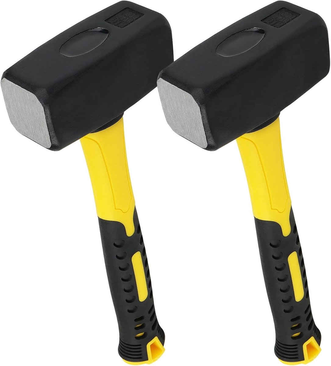 Set van 2 Handschoenen en 1500 g Sledgehammer, Hamer met Glasvezel Handvat voor Metselwerk, Huishoudelijke Klussen en Bouwprojecten