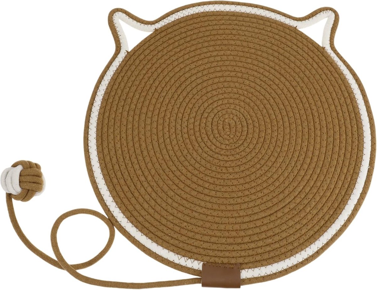 Ronde Krabmat van Katoen, 50 cm Horizontale Krabmat voor Meubels, Bescherming voor Muren en Banken, Duurzaam en Veilig voor Katten
