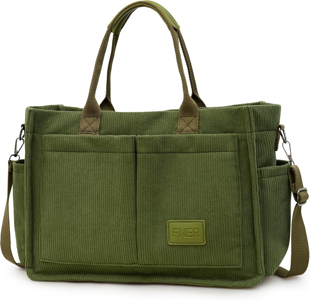 Dames Schoudertas van Corduroy, Medium Tote Bag met Rits, Ideaal voor Werk, Reizen en Winkelen