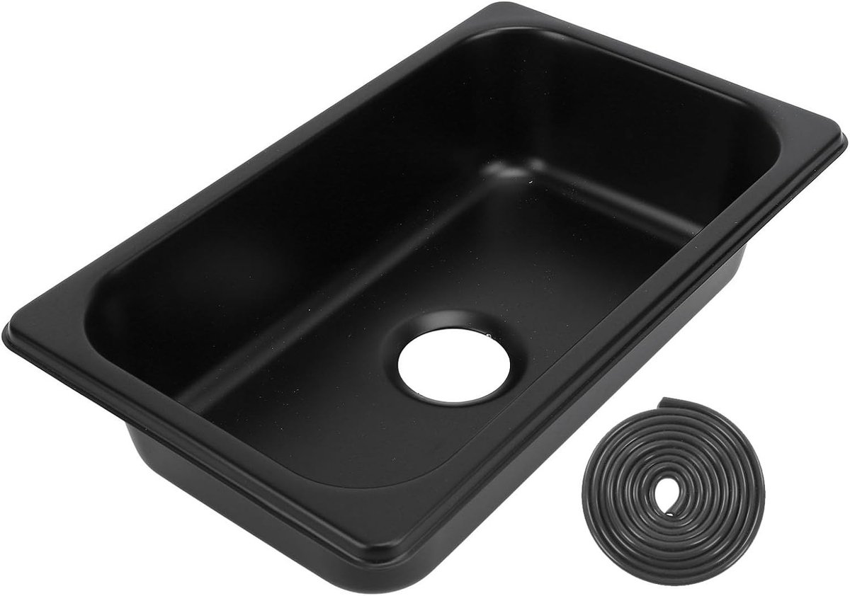 Roestvrijstalen Keukensink voor Caravan en Boot, Enkele Sink met 40mm Afvoeropening, Ideaal voor Handwas en Bargebruik