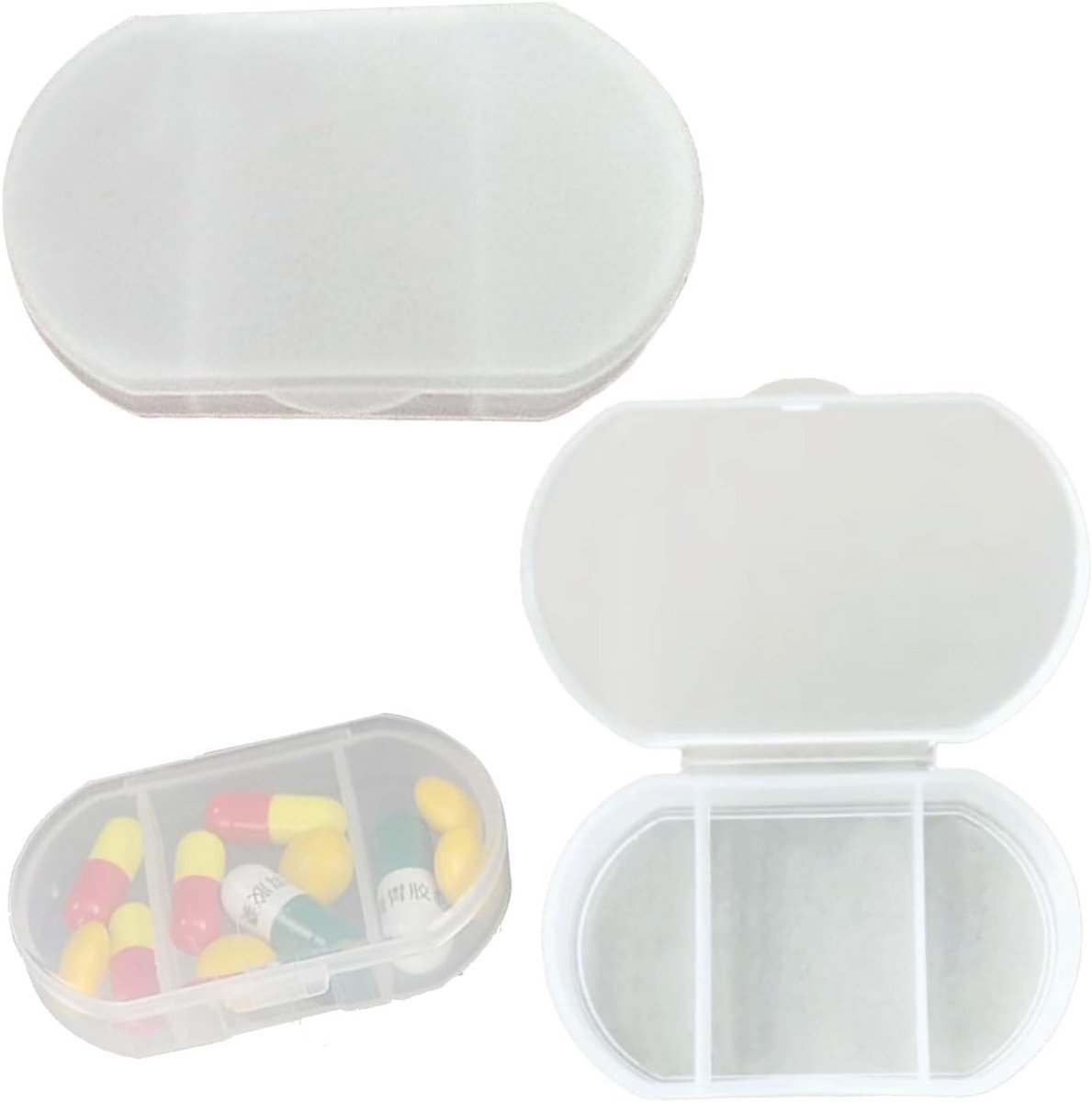 Transparante tabletdozen voor pillen - Klein en handig voor onderweg - Ideaal voor vitaminen, voedingssupplementen en medicatie tijdens dagelijkse reizen