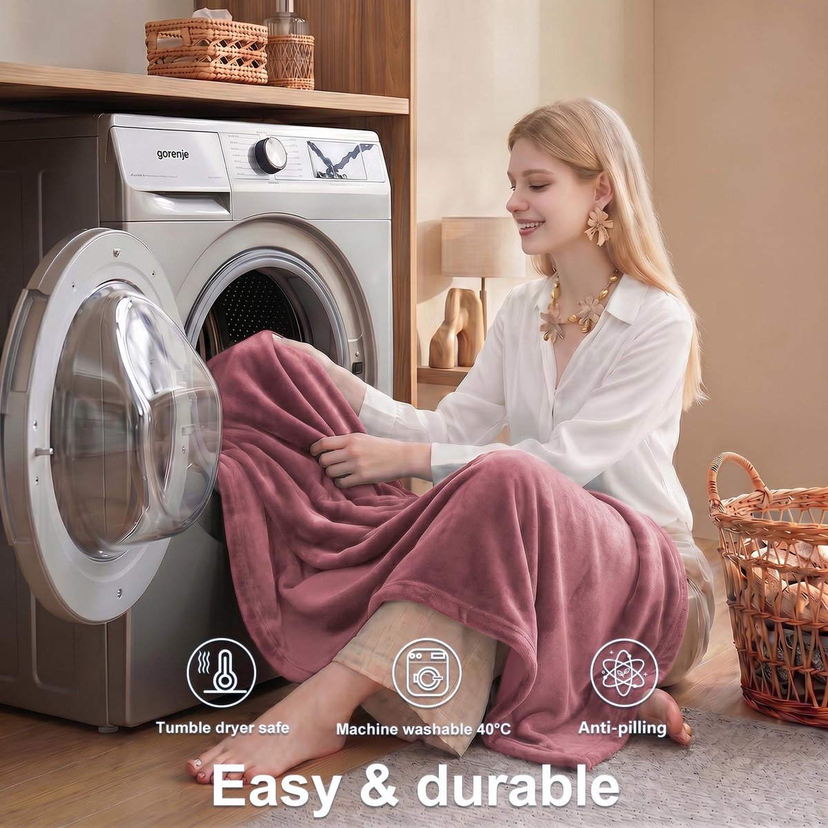 Fleece deken 150x200 cm - Extra zachte warme plaid - Lichtgewicht en machinewasbaar - Ideaal voor op de bank - ShopVlot