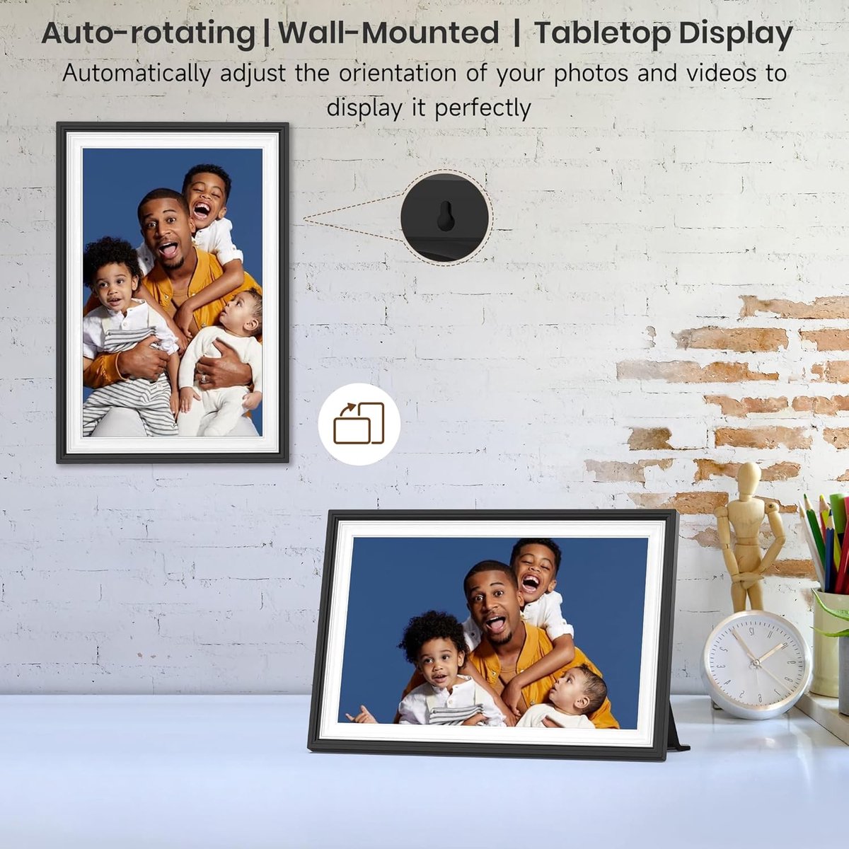 Digitale fotolijst - Foto display - Foto's delen - Wifi verbinding - 101 inch scherm - Zwart — cadeau in Wonen & Interieur - foto 4