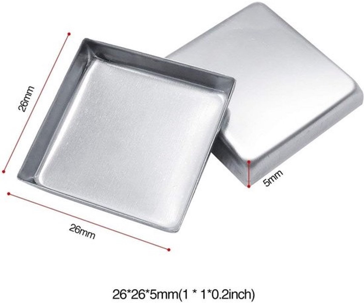 56 Stuks Vierkante Metalen Pannen voor Magnetische Oogschaduw Paletten 26mm