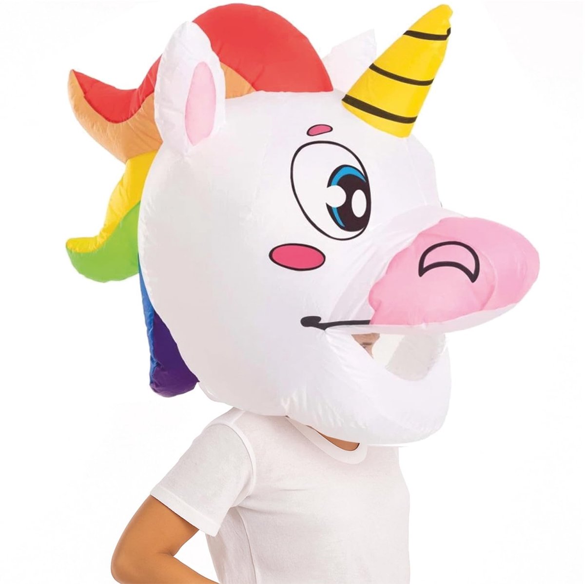 AirSuit® Giant Inflatable Unicorn Head for Adults - Halloween Costume 50x65x60 cm - ShopVlot