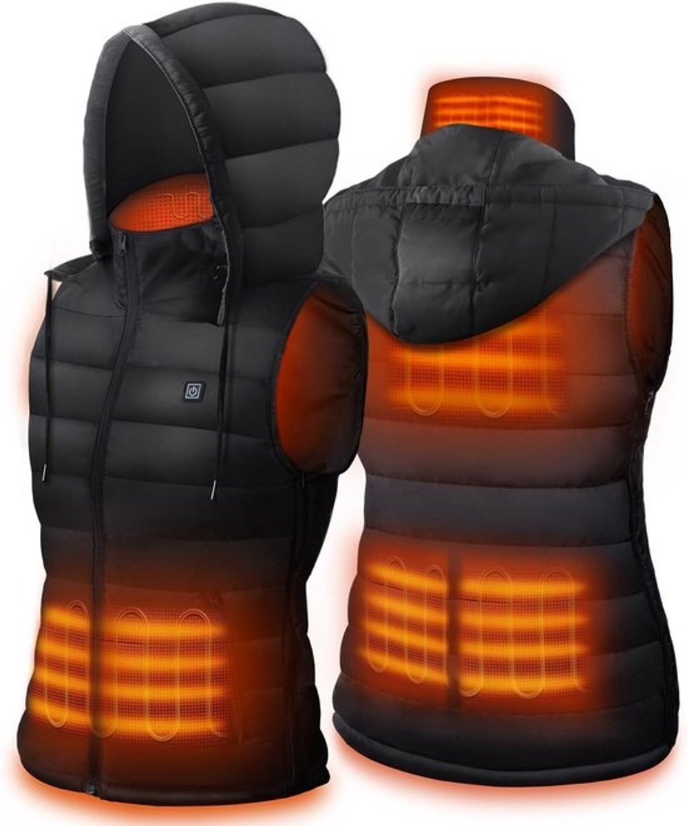 Verwarmd Vest met Capuchon voor Heren en Dames Lichtgewicht USB Elektrische Kleding Verstelbare Warmte