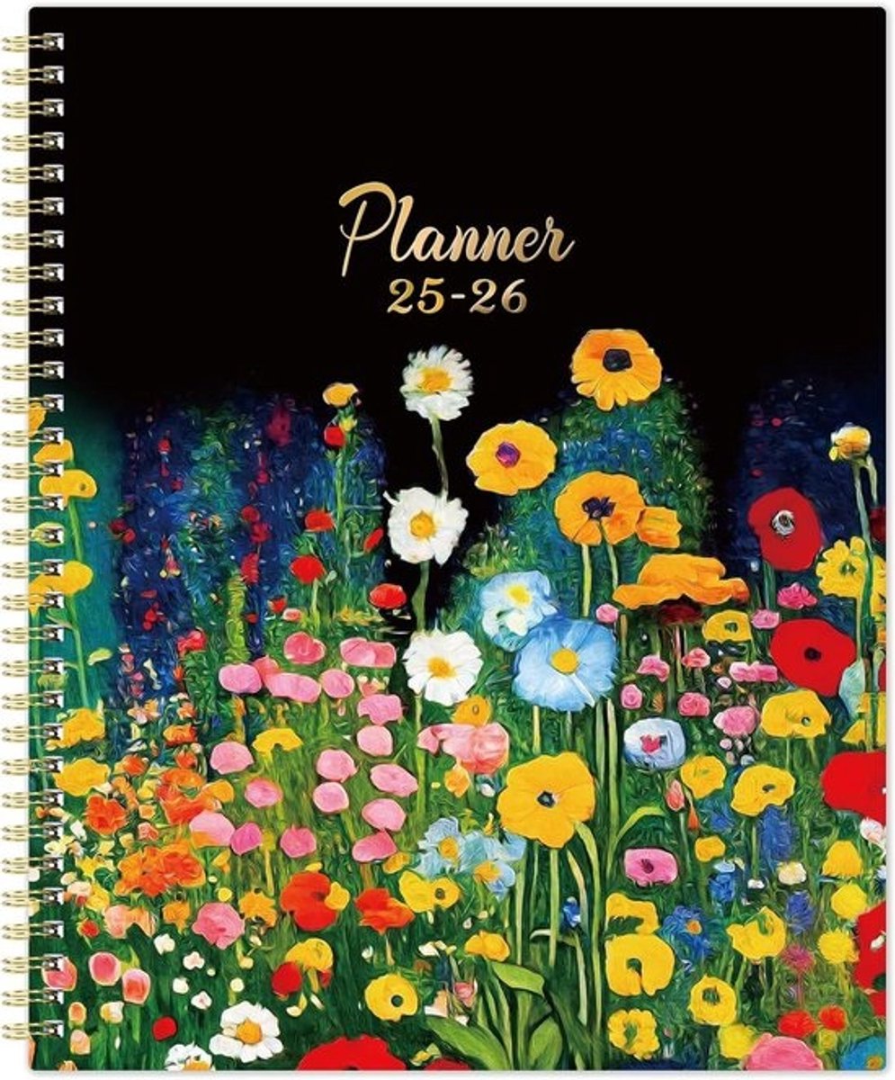 Agenda 2025 - Week en Maand - Planning Maken - Waterproof Cover - Large - Zwart
