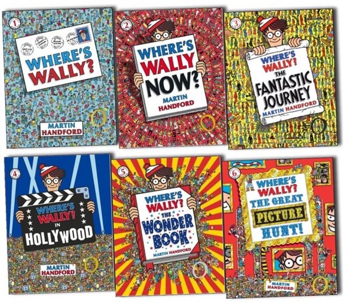 Wally Zoek en Vind Boeken Set - 6 Grote Prentenboeken Avonturen
