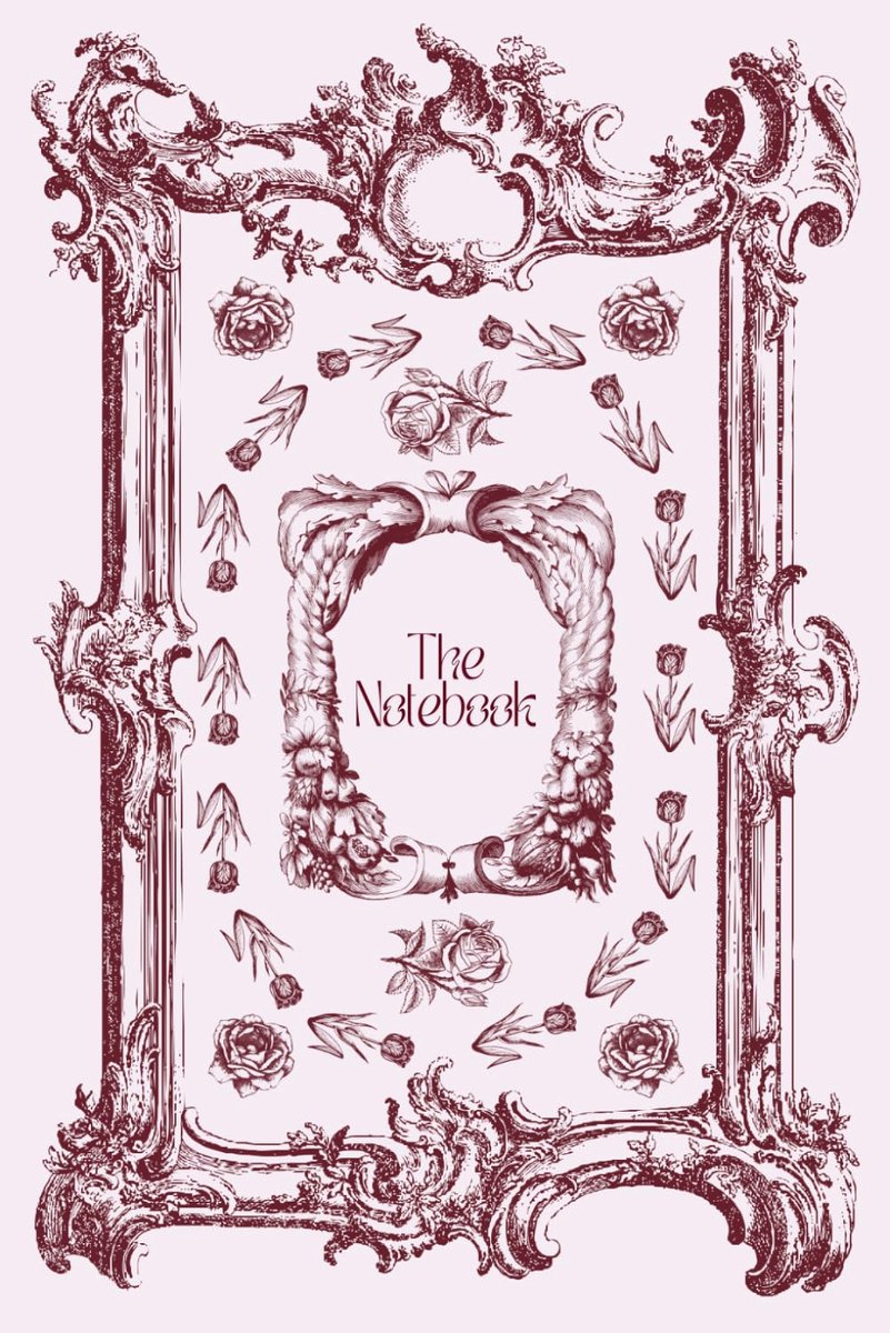 Vintage Floral Notebook A5 - 96 Pages, Hardcover Journal with Baroque Frame & Rose Design - ShopVlot