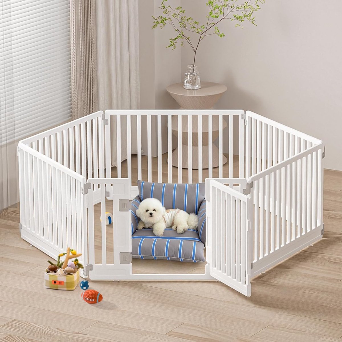 TYR® Puppyren - Hondras Grootte Klein - Hondenren - Wit - 178cm x 153cm x 58cm